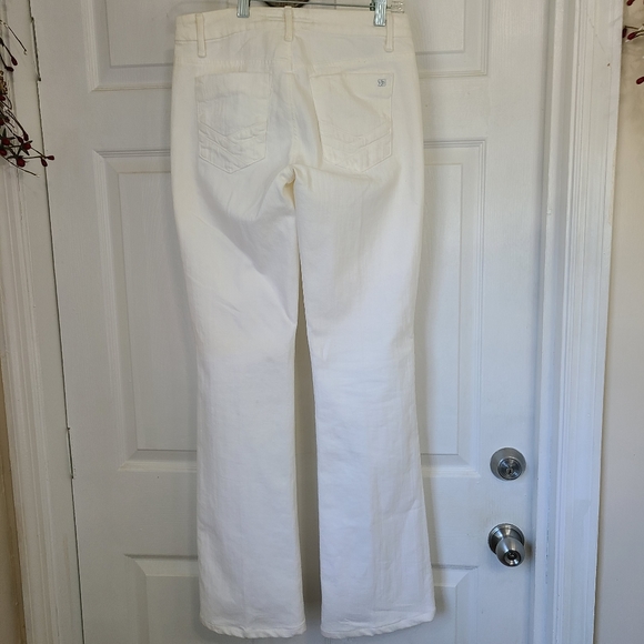 Joe's Classic Woman's White High Waisted Wide Leg  Flare Summer Jeans, Size 24 - Picture 12 of 16